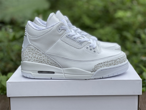 Pure original_ Air Jordan 3 _Triple White_ pure white color scheme number_ 136064-111. Full code 40.5 --- 47.5-4c75a0c0